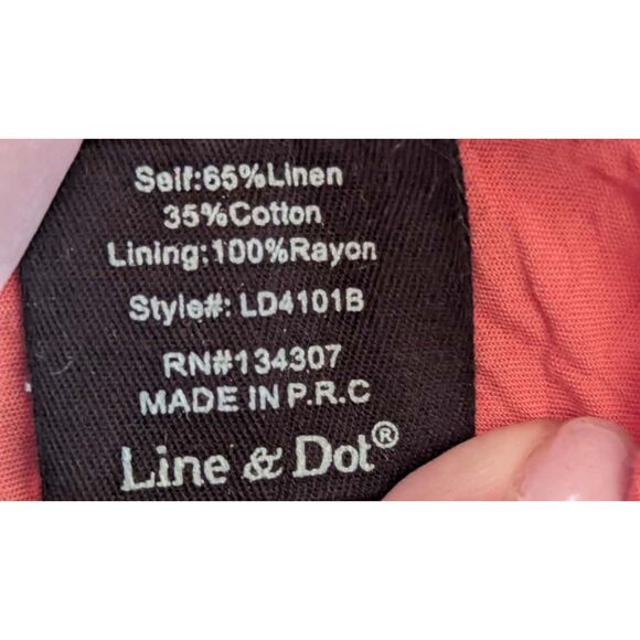 Line & Dot Linen Blend Strapless Mini Dress, Size M - Picture 5 of 8